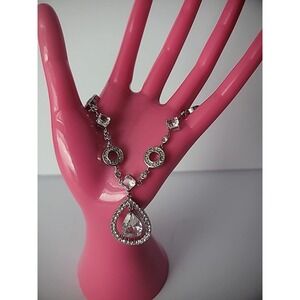 NVC  Nataliya V Collister Silver Tone Bracelet Crystals Clear Jewelry Costume